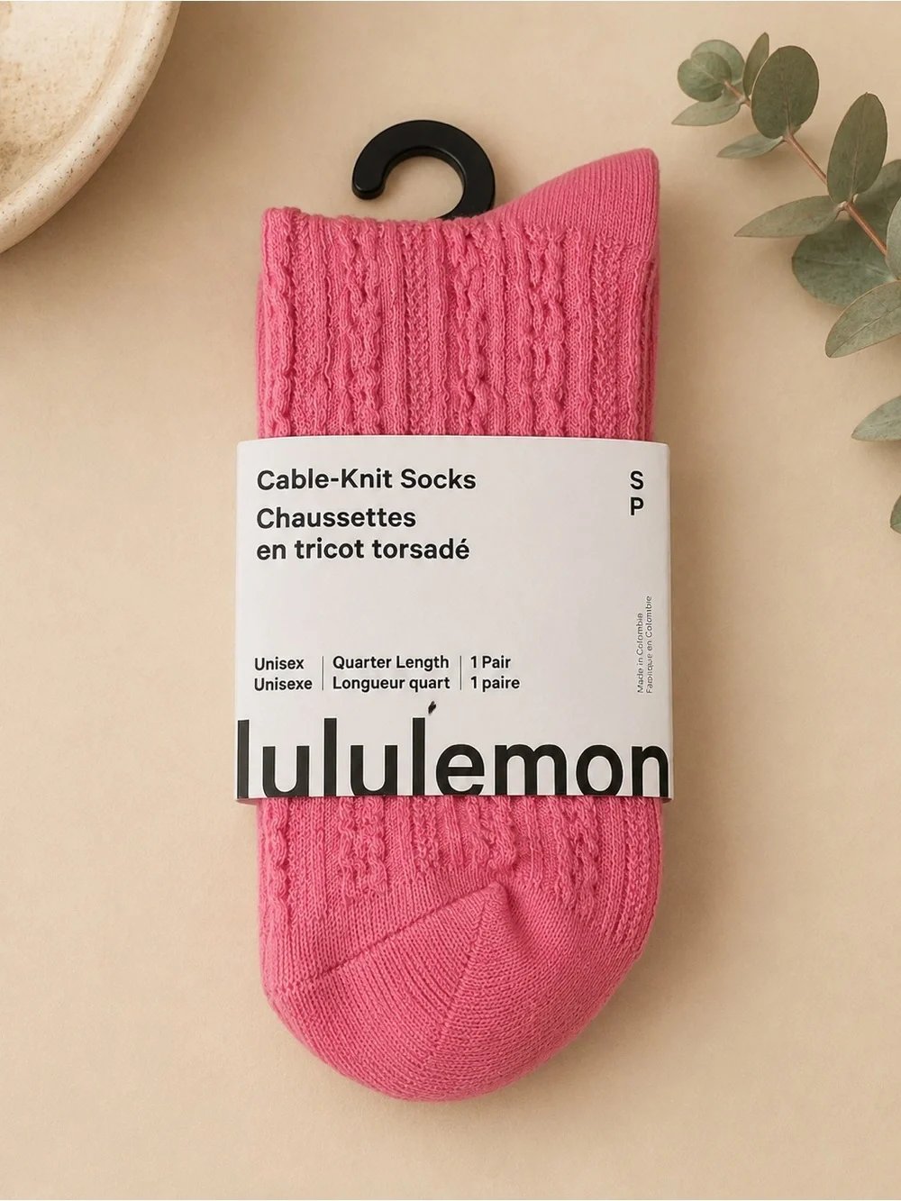 lululemon athletica Cable-Knit Women Socks - Pink and dark pink- brand new ✨